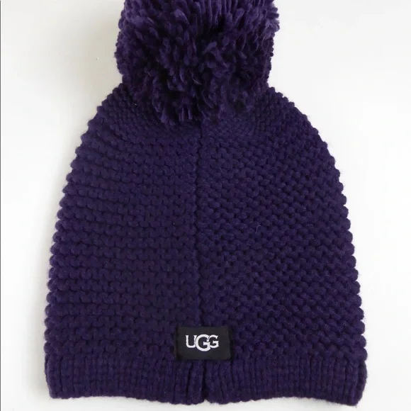 UGG | Accessories | Ugg Chunky Knit Beanie Hat W Pom Pom Nwt  display picture 3